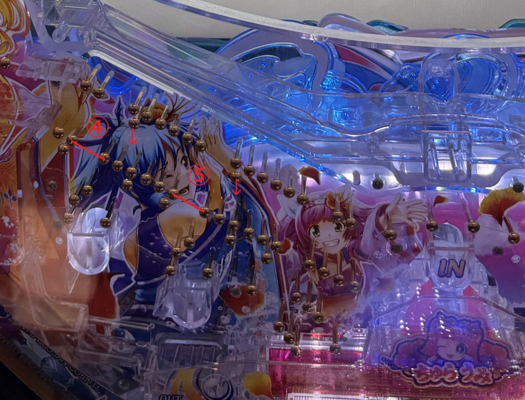 スーパー海物語IN沖縄6の道釘、アタッカー周辺の釘読み解説